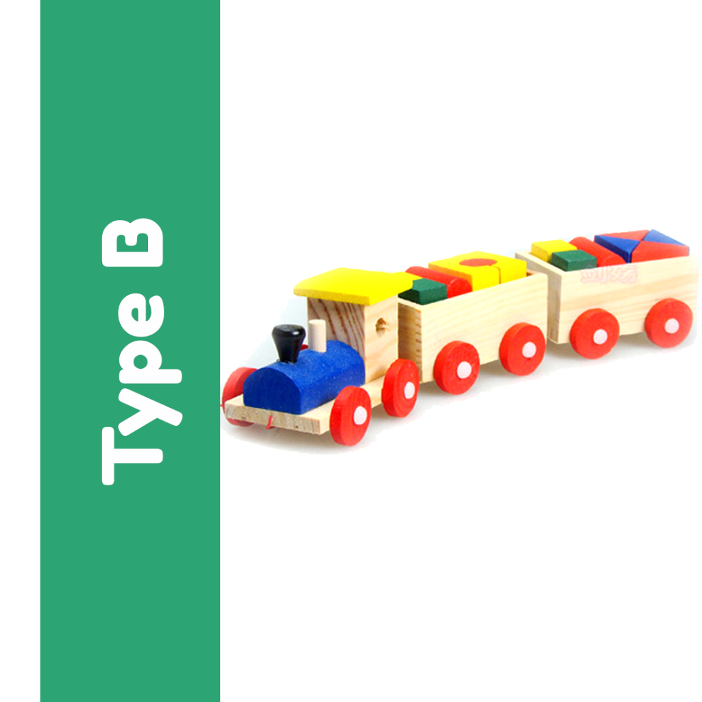 Realeos Wooden Walking Train Car Stacking Geometry Shape Block Kids ...