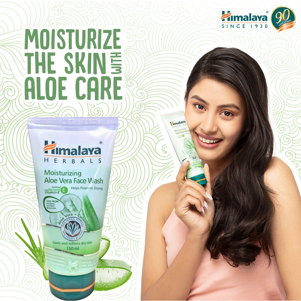 Himalaya Moisturizing Aloe Vera Face Wash Pencuci Muka Aloe Vera 150ml