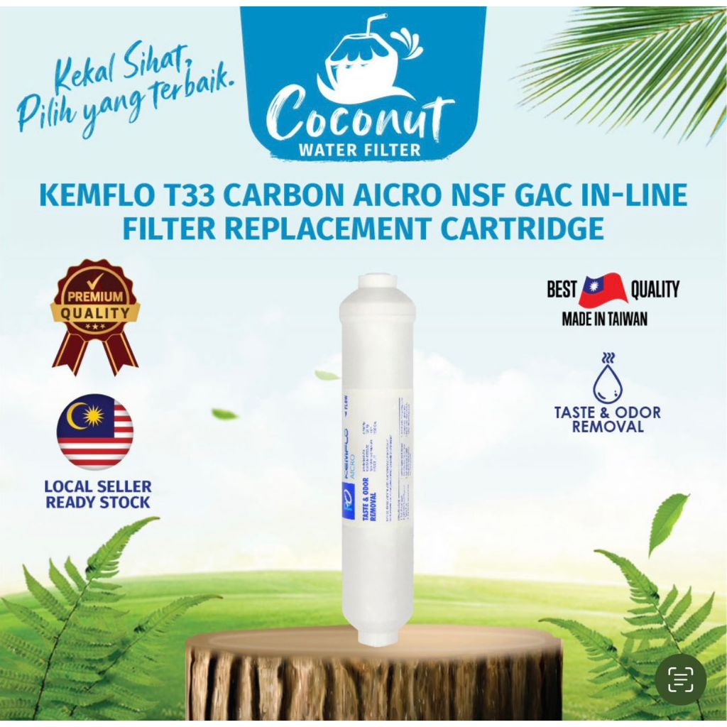 Taiwan Kemflo T33 Carbon AICRO NSF GAC Inline Filter Replacement