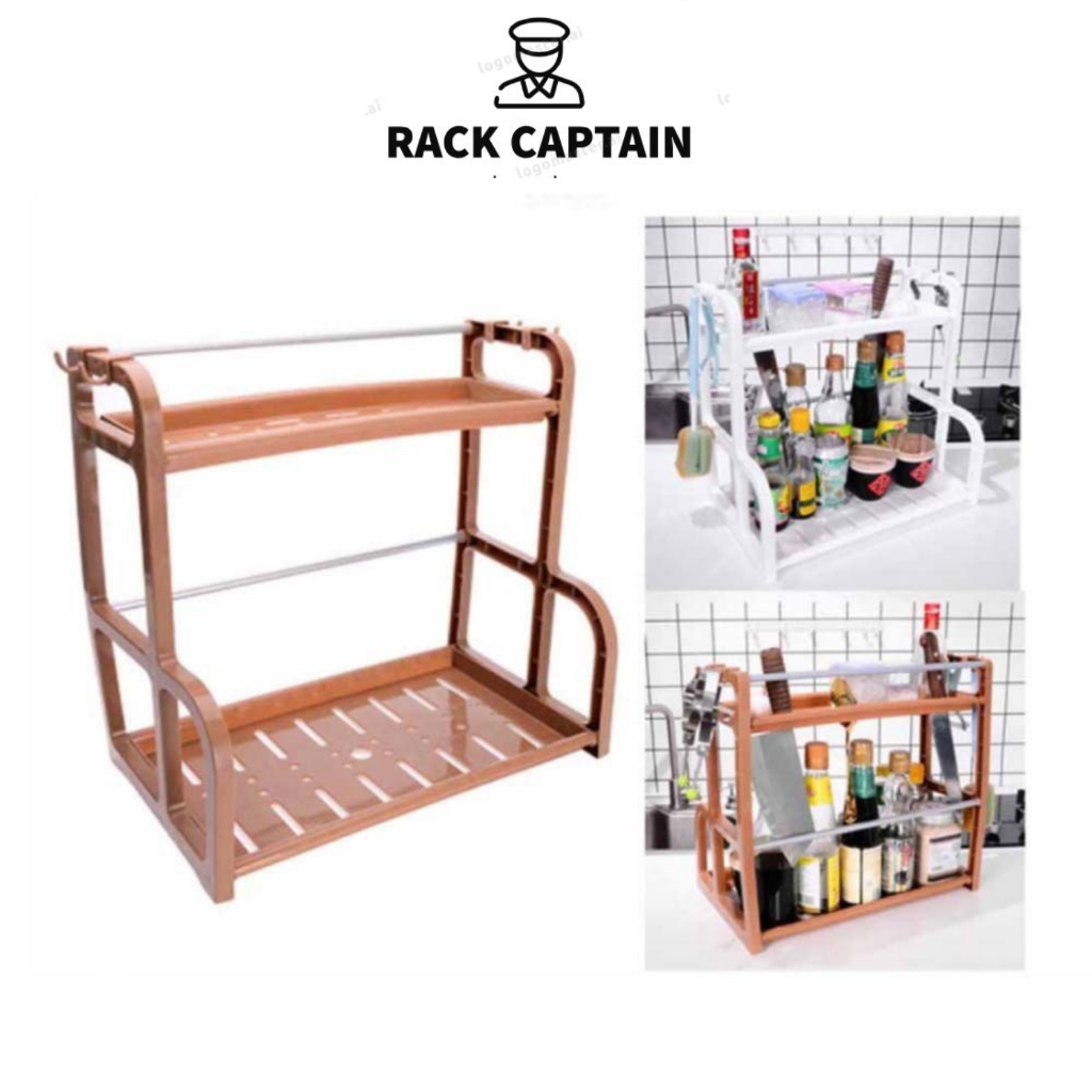 RackCaptain Penyimpanan Dapur Rak Rempah Pemegang Papan Pemotong