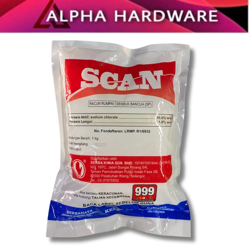 1 kg MAPA/ CS / SCAN SODIUM CHLORATE herbicide racun buluh/ rumpai