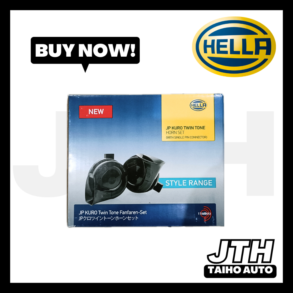 HELLA Super Tone Horn Set with 4-Pin Relay 12V for passenger cars