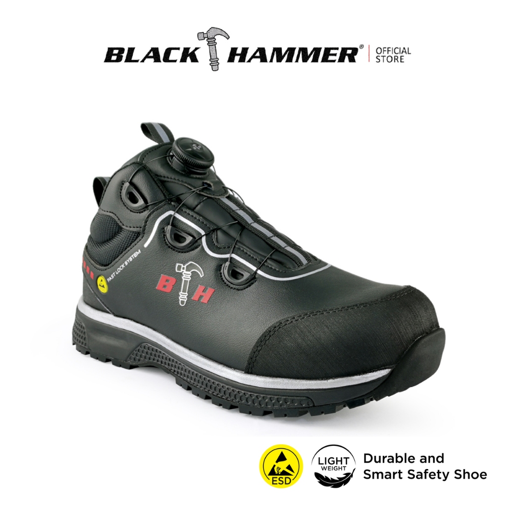 Black Hammer Pro Series Men Low Cut ESD Fastlock Light Weight Safety ...