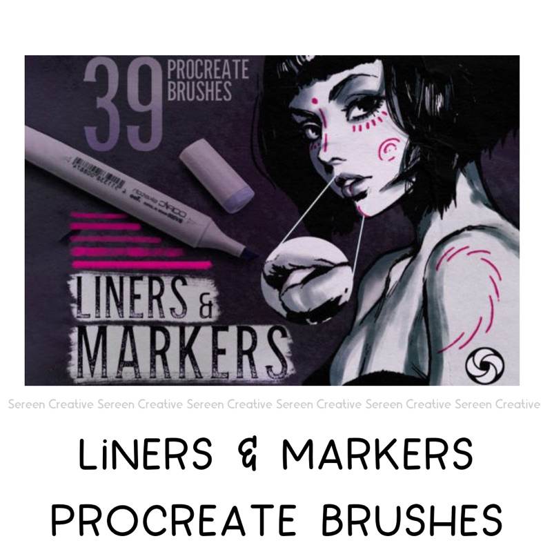 P758 Copic Markers and Liners Brushes by Easy Procreate, Micron Liners