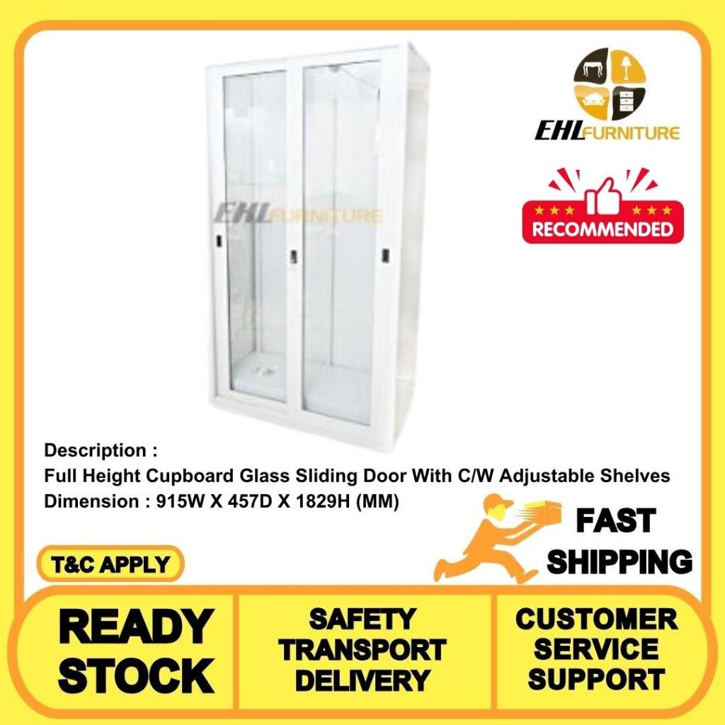 EHL FURNITURE METAL Steel Full Height Cupboard With Glass