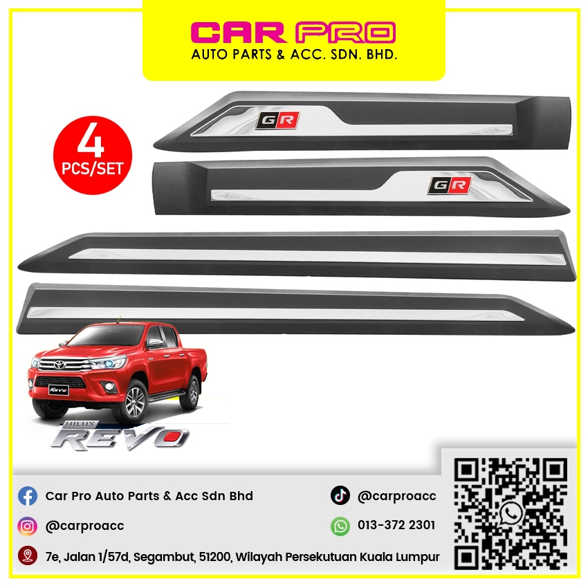 Toyota Hilux Revo 2016 2023 (GR Chrome) Side Doors Cladding Moulding