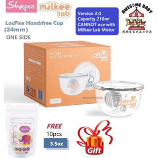 3.3 Sales Shapee Milkee Lab LacFlex Silicone Handsfree Collection Cup -  Milk Collector Cup with tubing FREE Gift