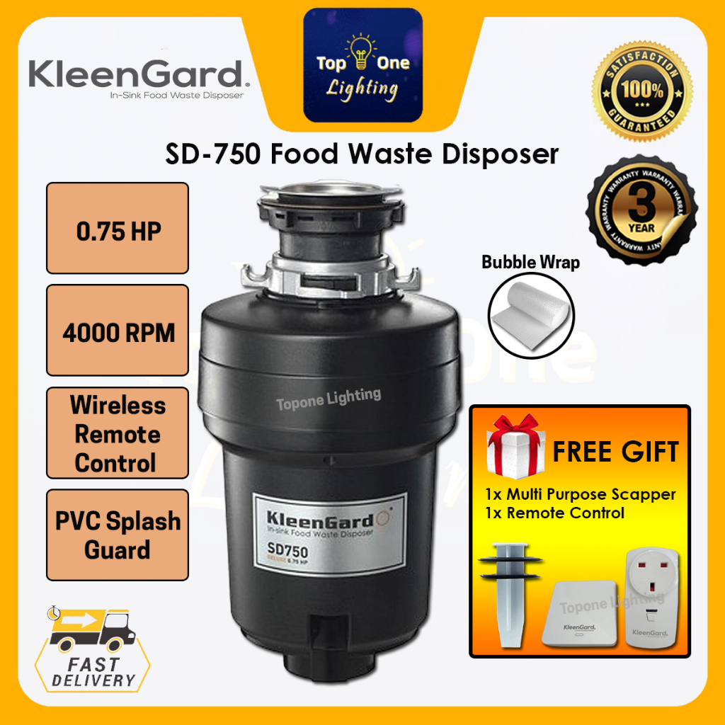 SD750 Deluxe KleenGard InSink Food Disposer/Food Waste Disposal/Food