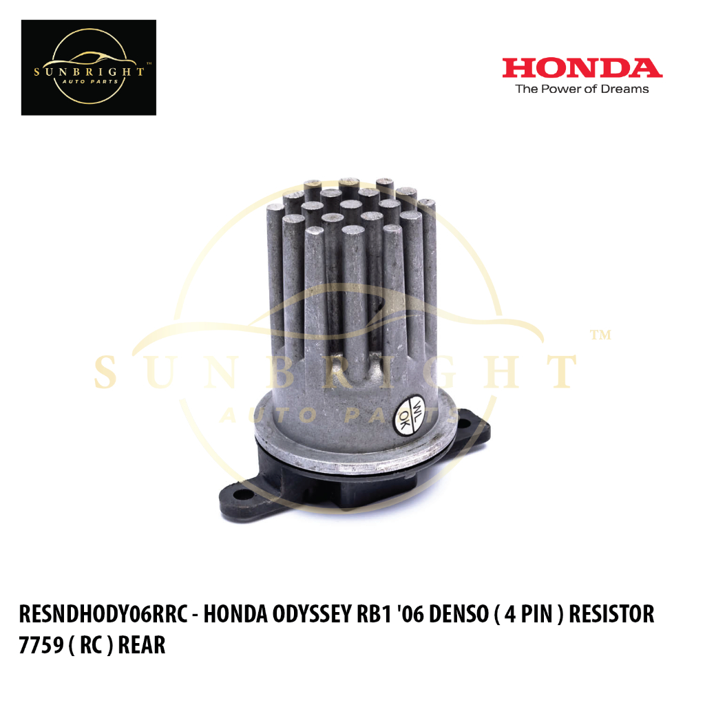 HONDA ODYSSEY RB1 '06 DENSO ( 4 PIN ) RESISTOR 7759 ( RC ) REAR ...
