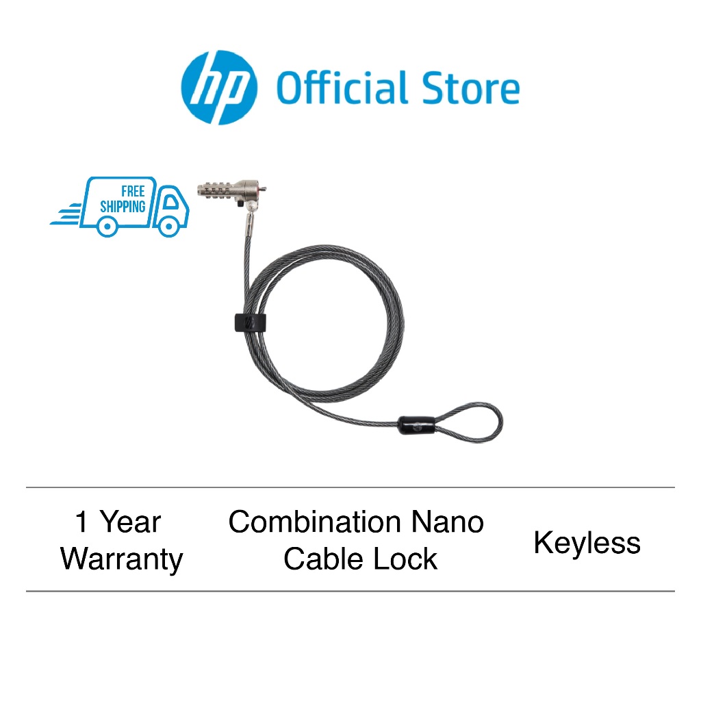 HP Nano Combination Cable Lock Shopee Malaysia