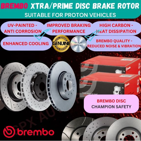 BREMBO GENUINE DISC BRAKE ROTOR FRONT & REAR FOR PROTON WAJA MMC / CAMPRO PERDANA ALL MODEL SET