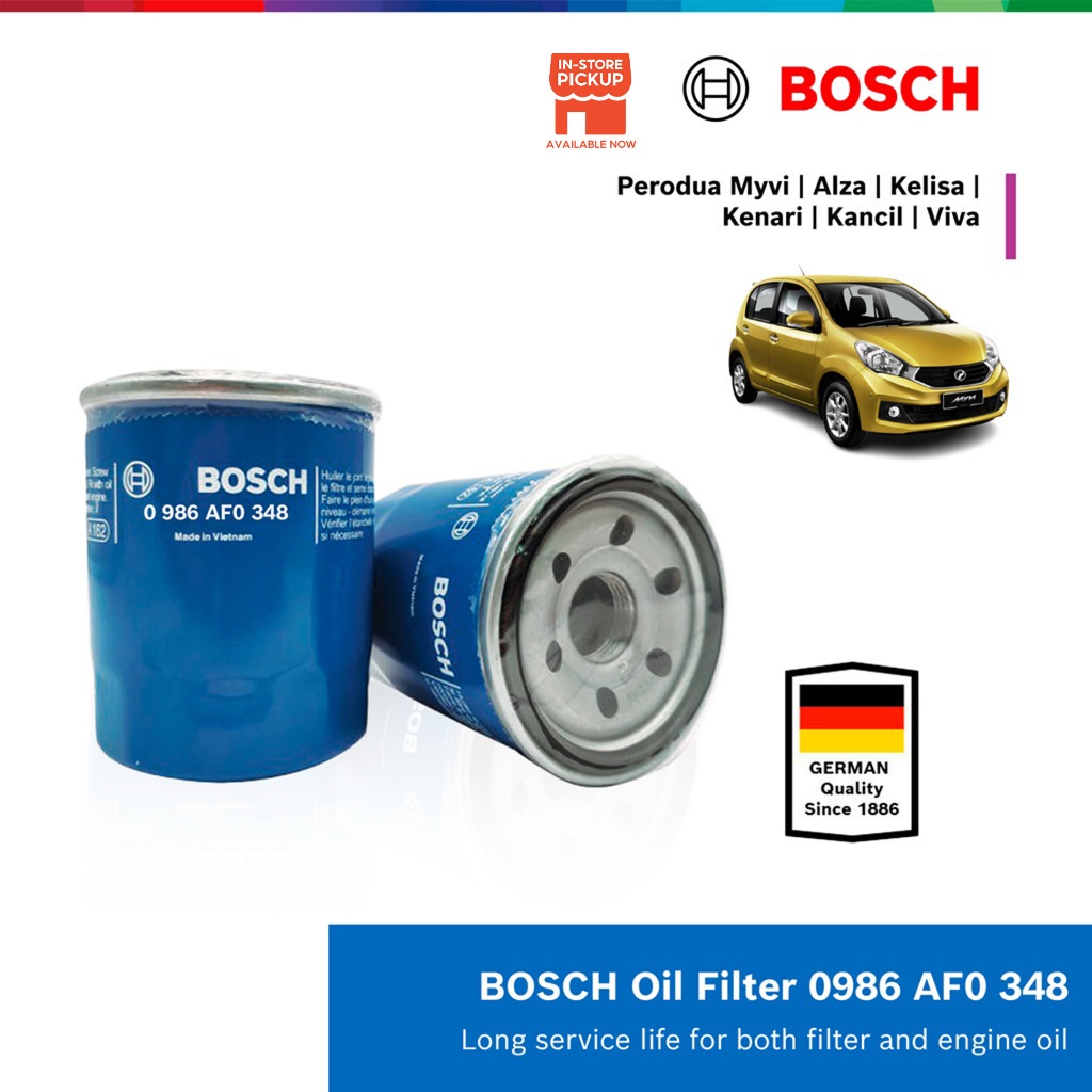 Bosch Oil Filter 0986AF0348 for PERODUA ALZA ,KELISA, KENARI ,KEMBARA