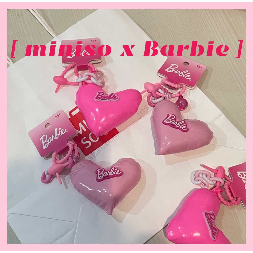 MINISO x Barbie Ice Cream Key Chain Flurry & PU Heart Shape Keychain