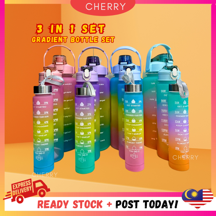 🍒CHERRY🍒 3PCS IN 1 SET Gradient Bottle 500/ 1000/ 2000ml Botol Air ...