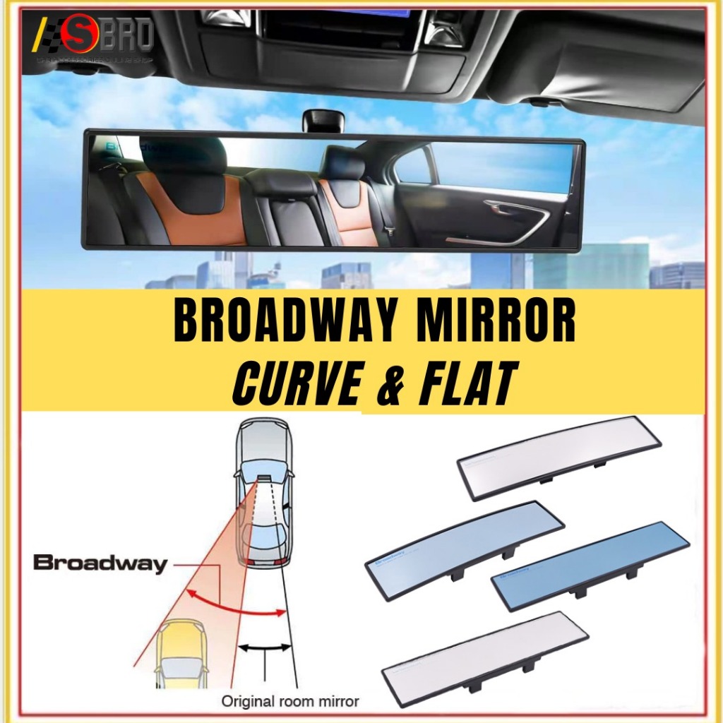 NAPOLEX BROADWAY Blue White Smoke Convex Flat 270mm 300mm Wide Car Rear ...