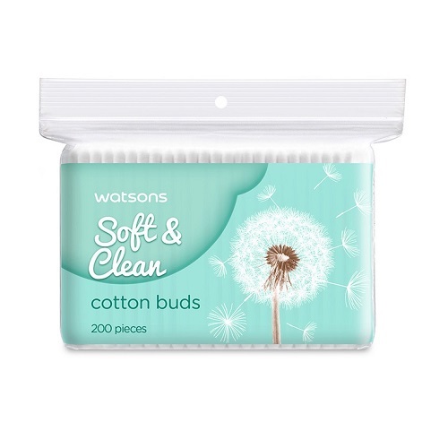 [Promotion] WATSONS Cotton Buds Zip Lock 200's Soft & Clean 200 tips Cotton Pads (Ready Stock