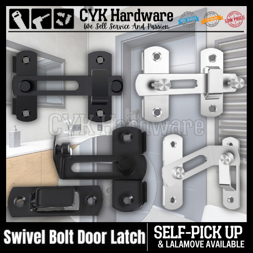 Stainless Steel Swivel Bolt Door Latch Slug Catch Hasp Lock for Slide ...