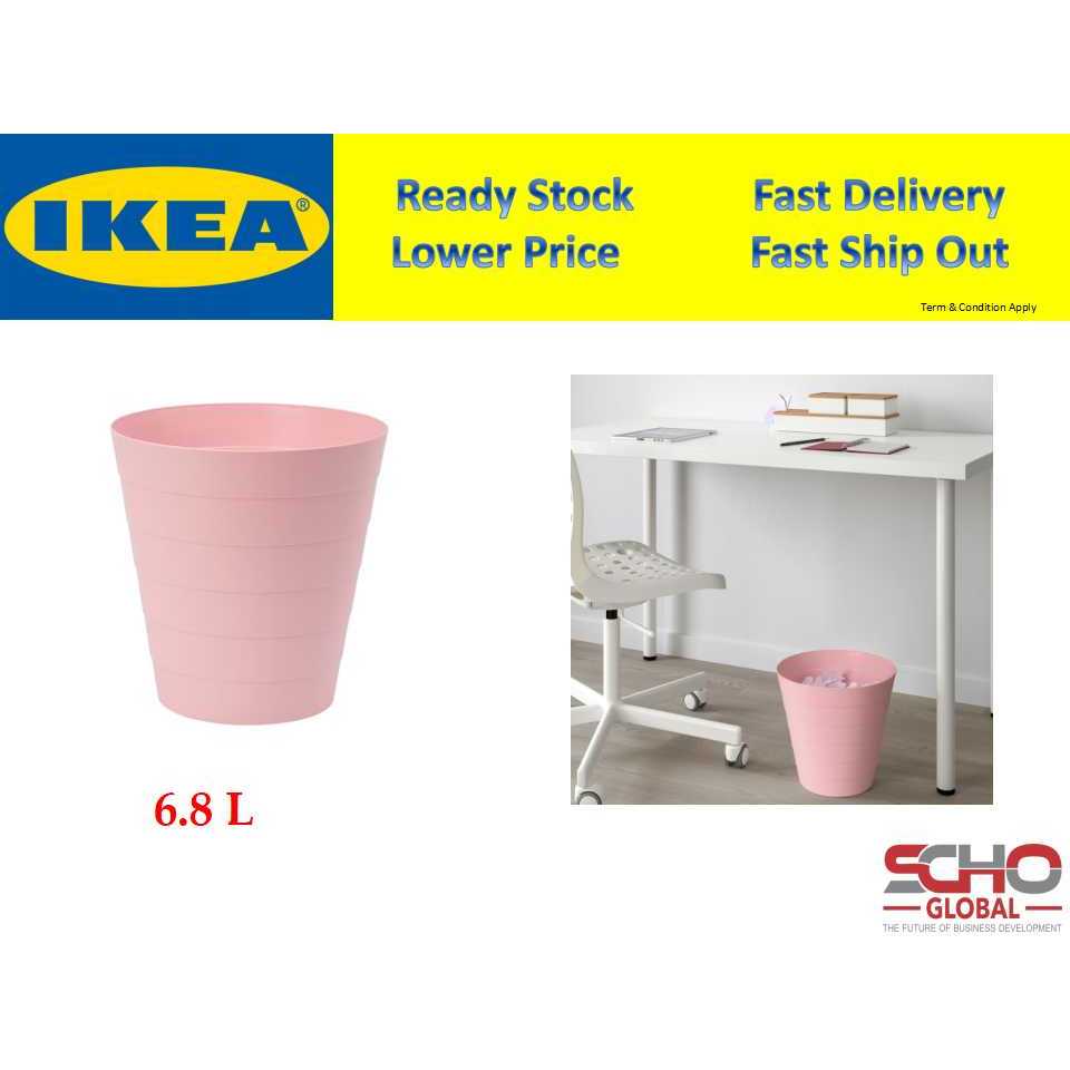 IKEAFNISS Waste bin, pink, 6.8L Shopee Malaysia