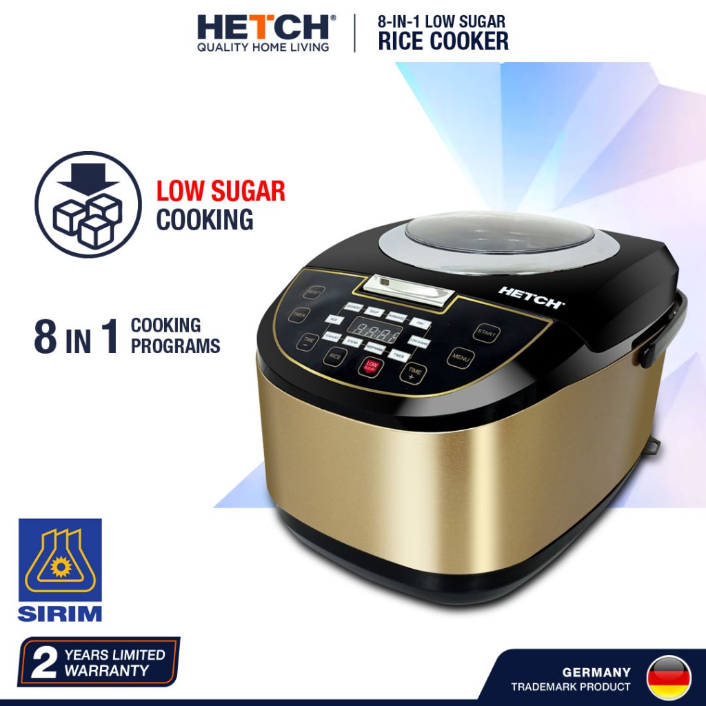 HETCH 8 in 1 Low Sugar Multifunction Rice Cooker Nonstick Inner Pot