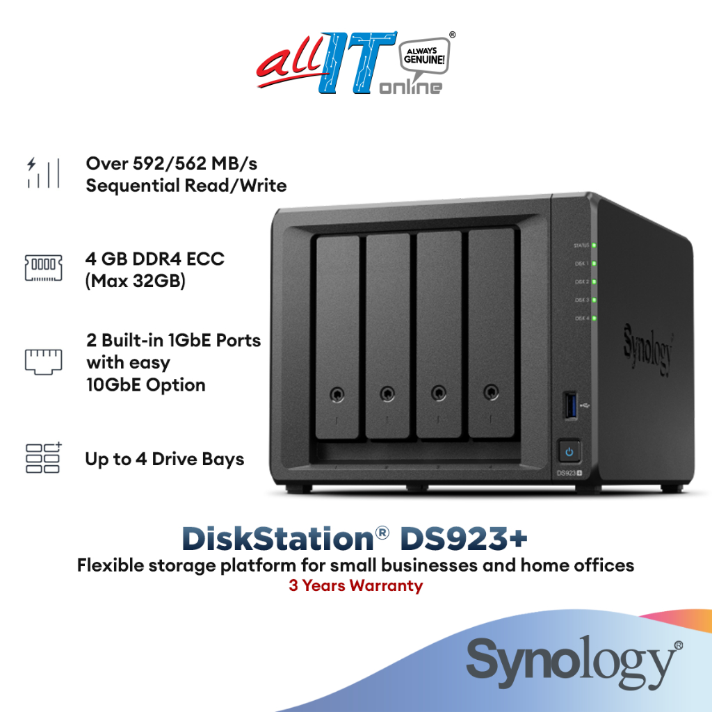 Synology NAS Diskstation DS923+ 4-bay Synology Enterprise H