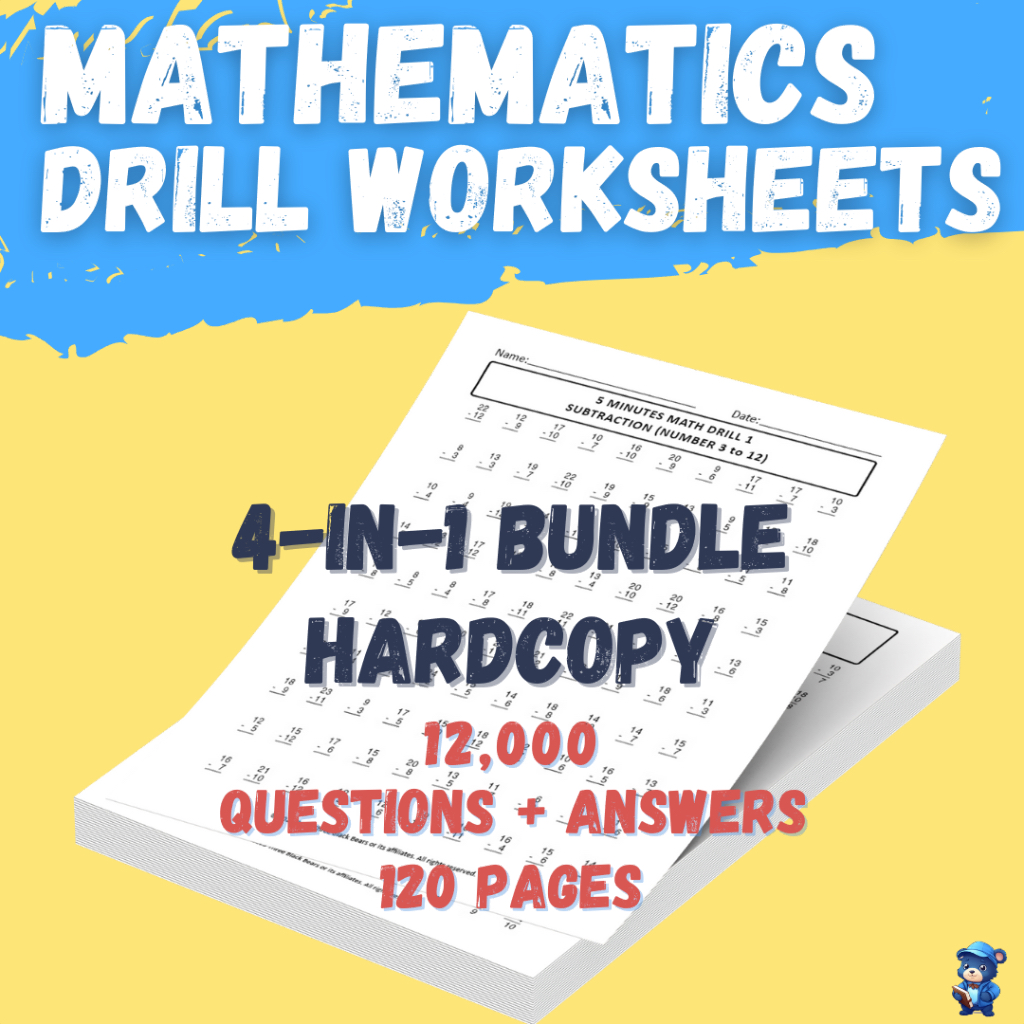 [4IN1 Bundle] 5 Minutes Drill Exercises for Kids Printed