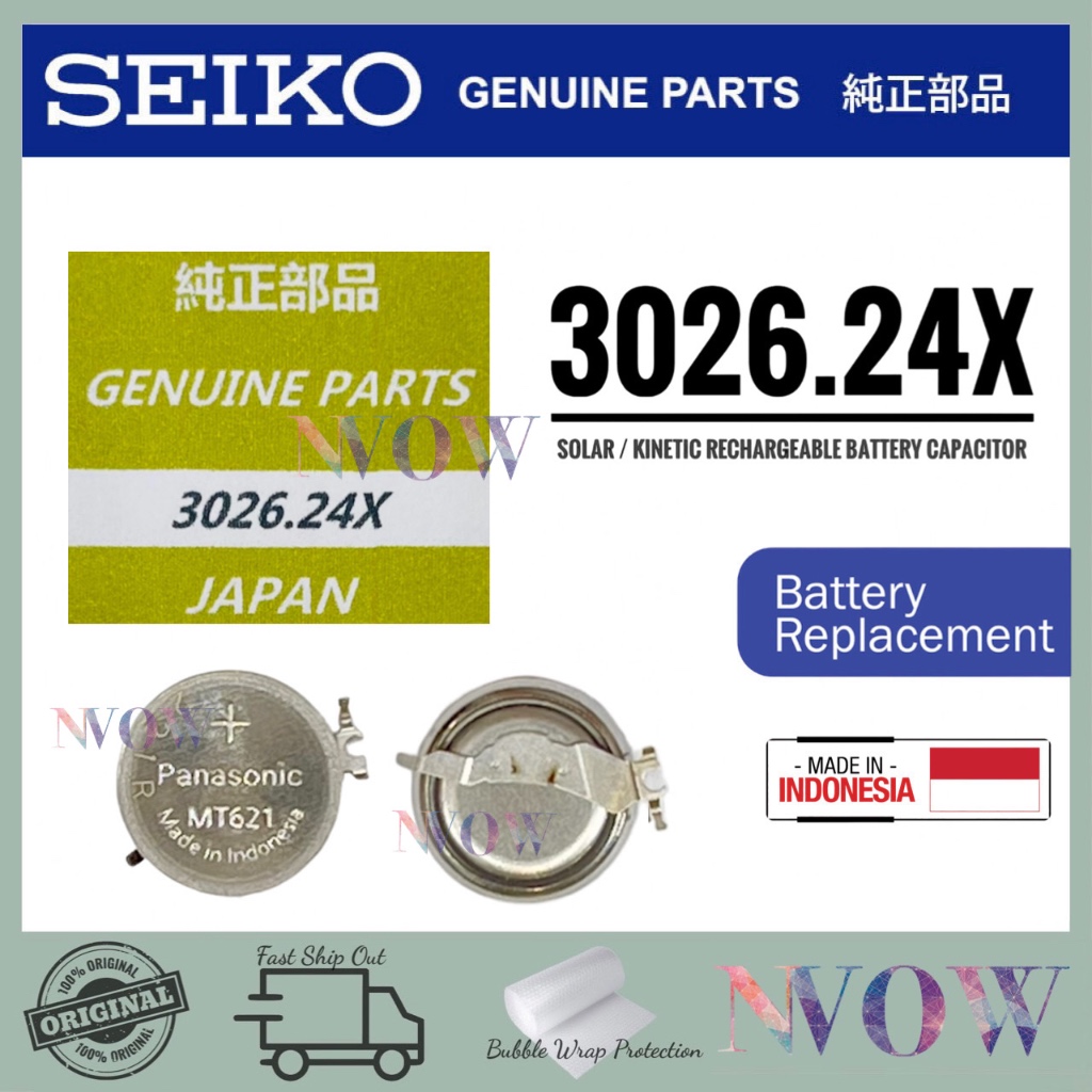 Seiko Solar Panasonic MT621 Watch Capacitor Battery 302624X for