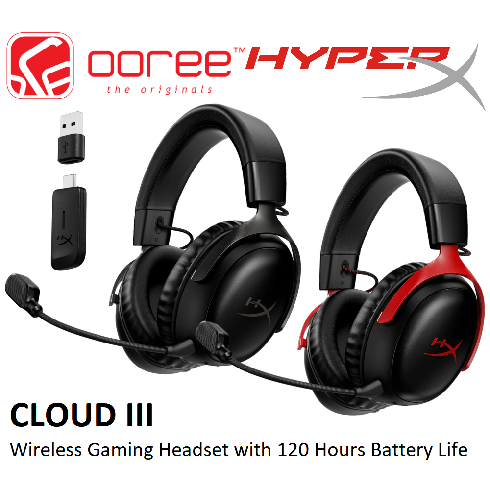 HYPERX HYPER-X CLOUD III WIRELESS GAMING HEADSET HEADPHONE WITH DTS ...