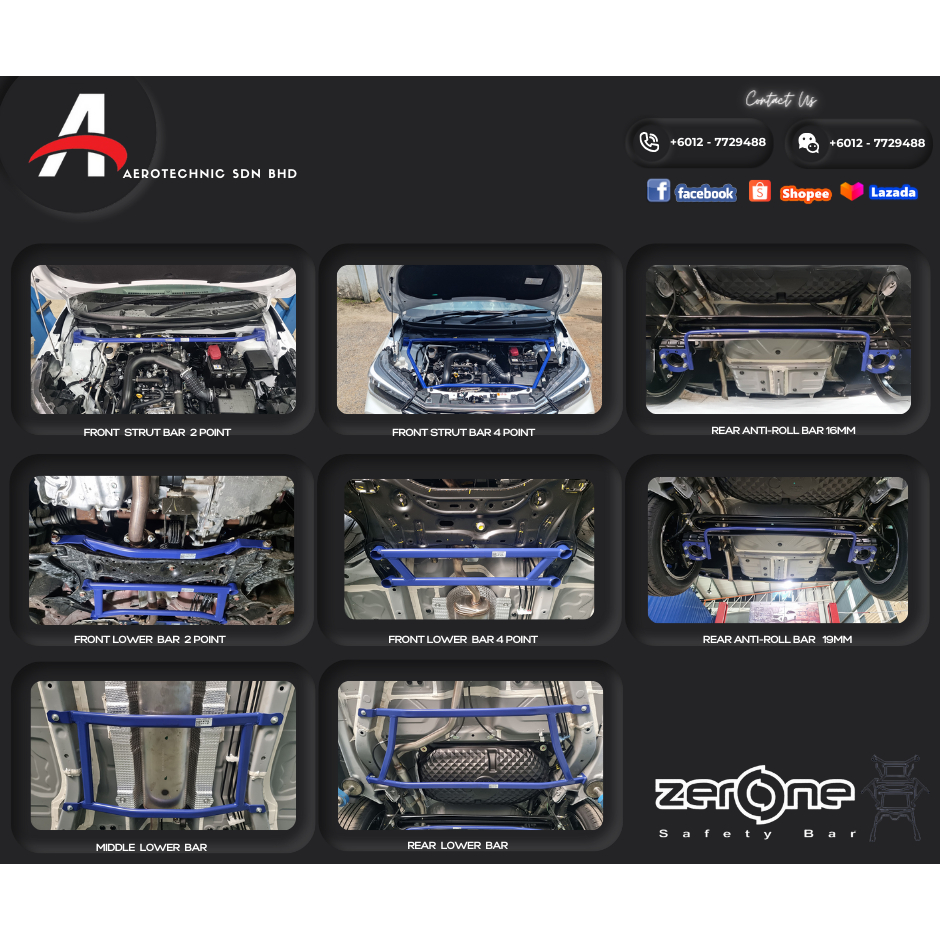 Zerone Safety Bar Perodua Ativa (A270) 2021-2023 | Shopee Malaysia