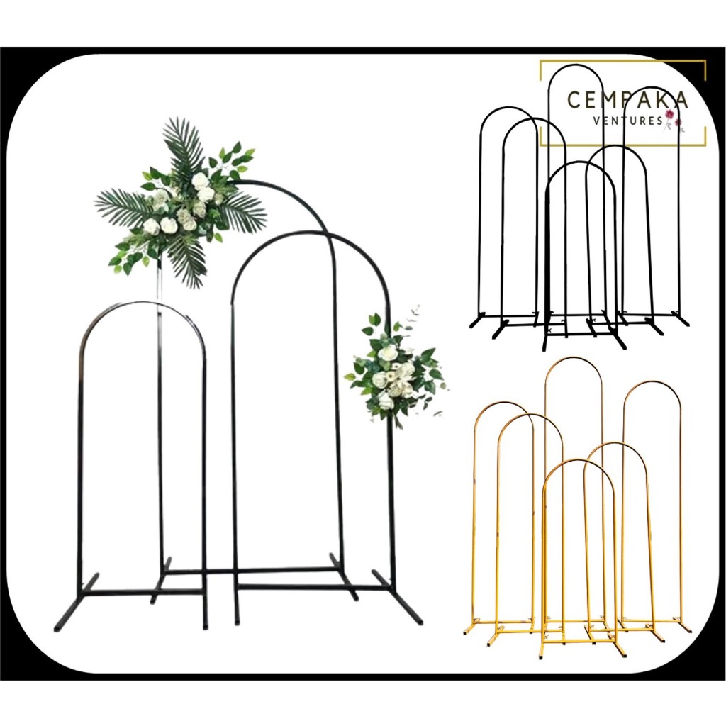 6 Pieces Round Wedding Arch Backdrop Door Stand Flower Frame Marriage