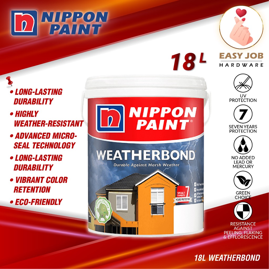 Nippon Paint Weatherbond 18L 15004 White Exterior Wall Paint Exterior ...