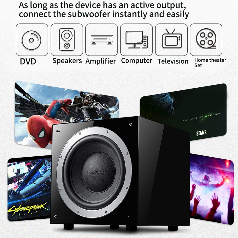 200W 10' Active Subwoofer Speaker Home Highpower Home Theater HiFi