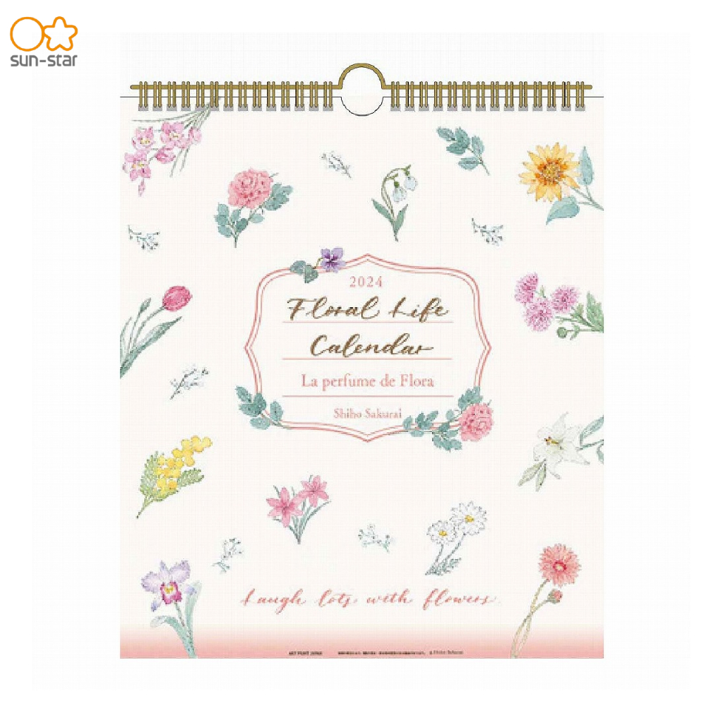 SunStar Stationery APJ Series Wall Calendar 2024 Fragrant Floral