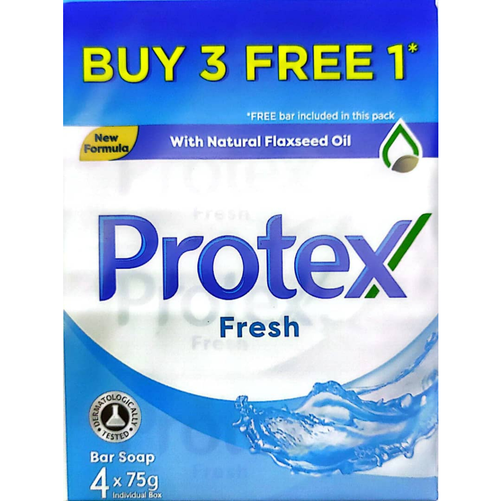 Protex Fresh AntiBacterial Bar Soap Kills 99.9 AntiBacteria (75g x 4