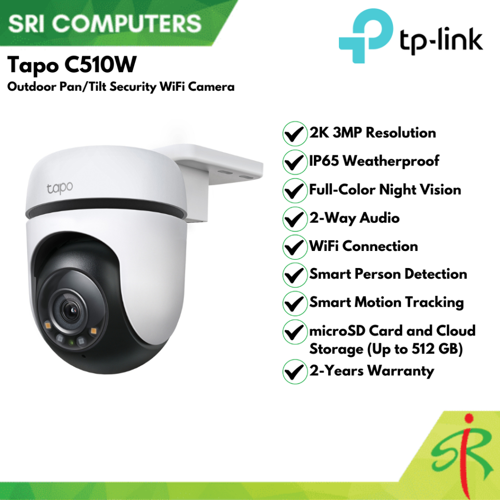 READY STOCK] Tapo C510W Outdoor Pan/Tilt Security WiFi Camera - Original 2  Years Warranty By TP-Link Malaysia