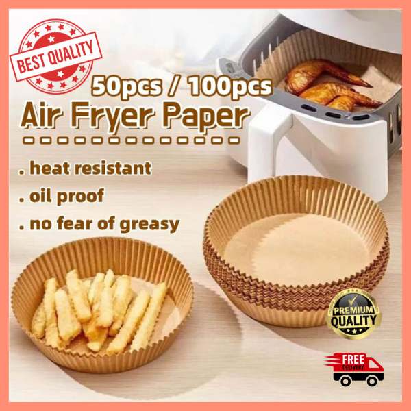 100pcs 20cm Air Fryer Disposable Baking Papers NonStick Round