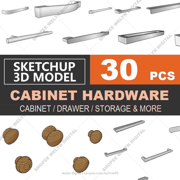 SketchUp 3D Model Hardware set 30 for home interior design