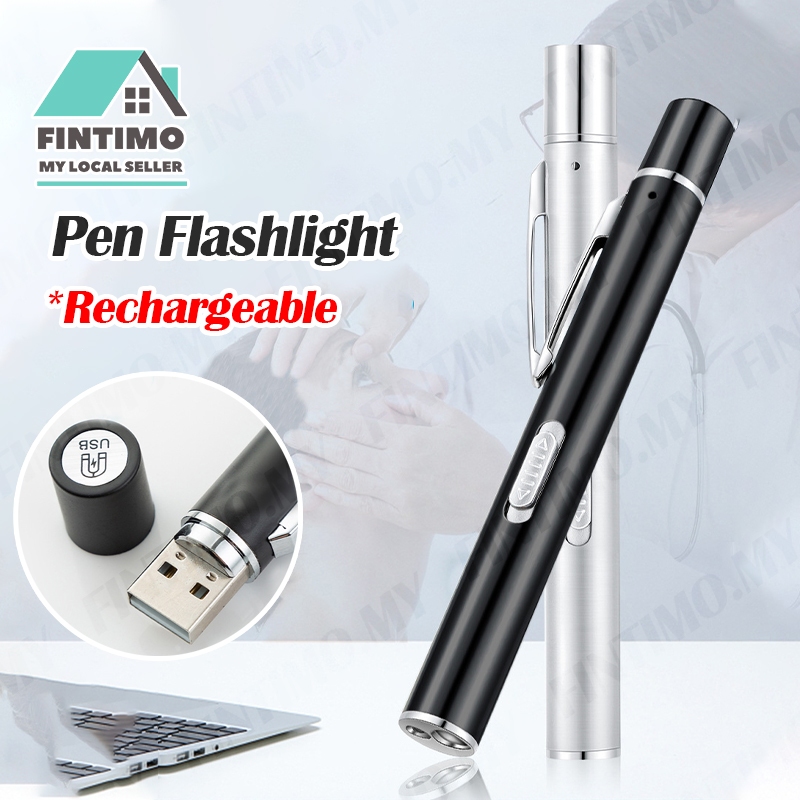 【MY】Medical Mini Pen Light Nurse Rechargeable LED Pen Torch Flashlight