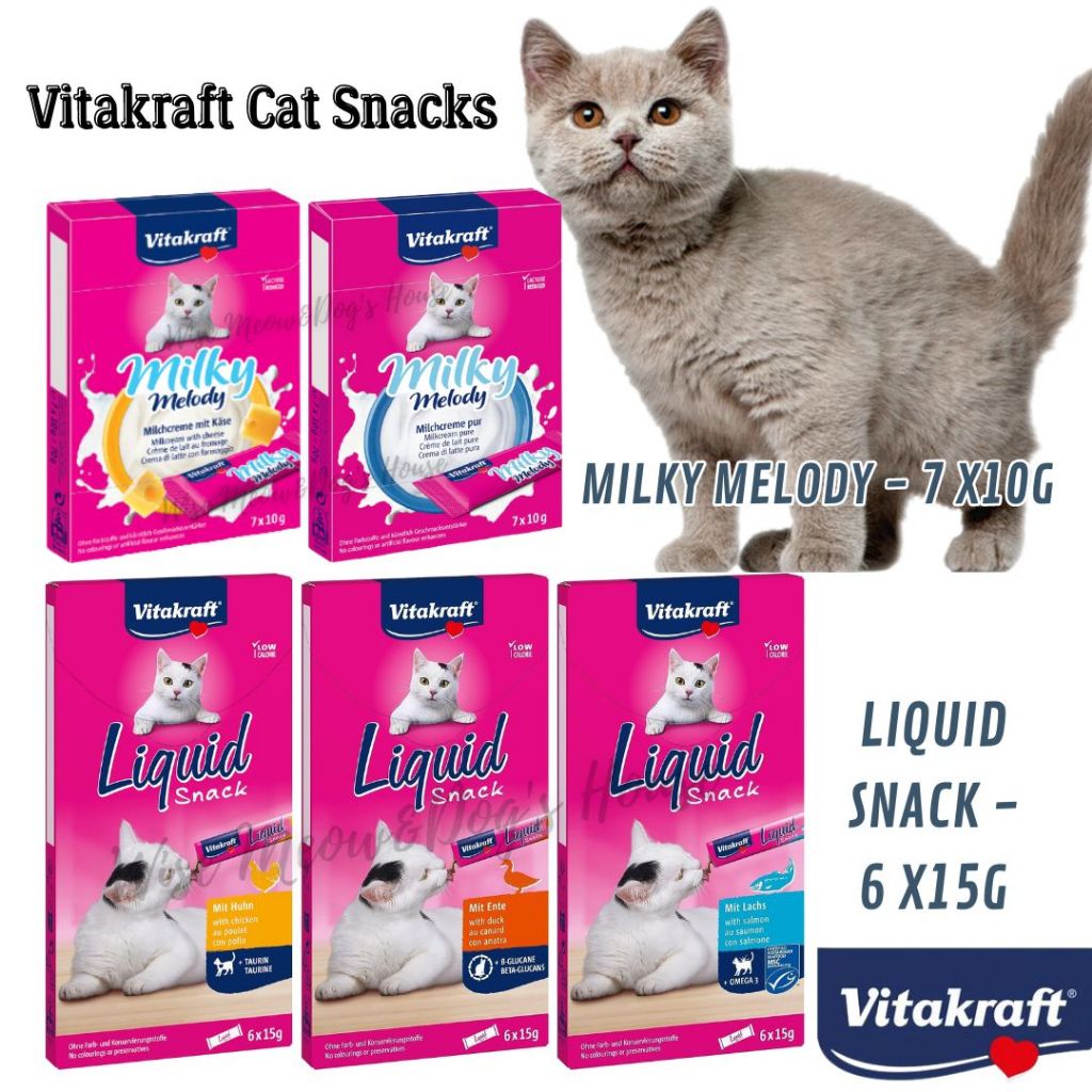 Vitakraft Cat Liquid Snacks 90g / Milky Melody 70g (Makanan Kucing