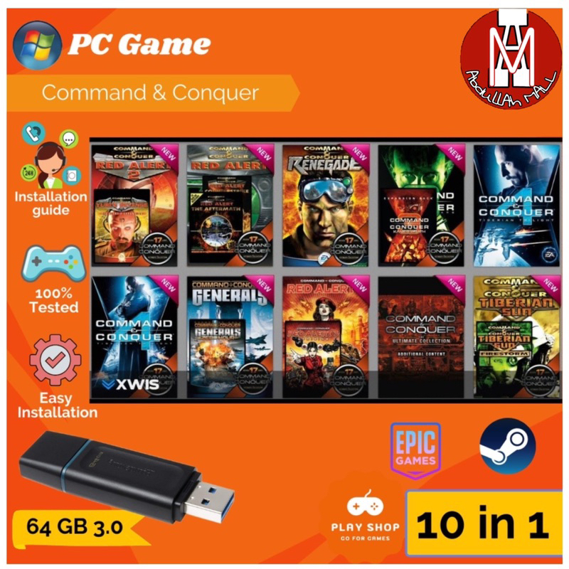command and conquer full collection 10 in one 64GB pendrive pc game
