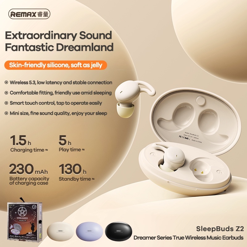 REMAX SleepBuds Z2 Dreamer Wireless Bluetooth V5.3 Earbuds Headset ...