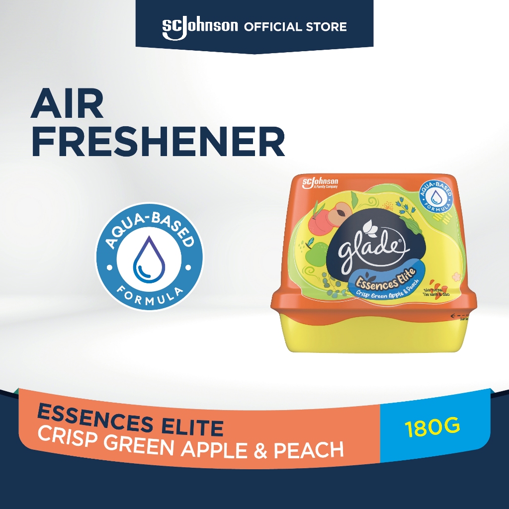 Glade Scented Gel 180g Premium Range (Crisp Green Apple & Peach) Bundle