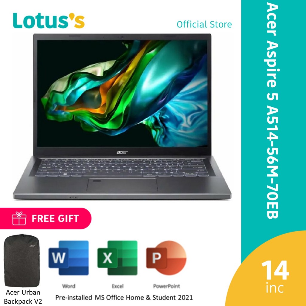 Acer Aspire 5 A514-56M-70EB Laptop Grey (i7-1355U, 16GB, 512GB SSD ...