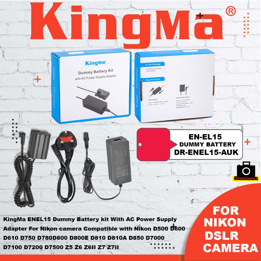 Kingma Enel Dummy Battery Kit With Ac Power Supply Adapter For Nikon