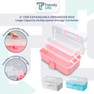 Large Capacity 3 Layer Folding Medicine Bins First Aid Kit