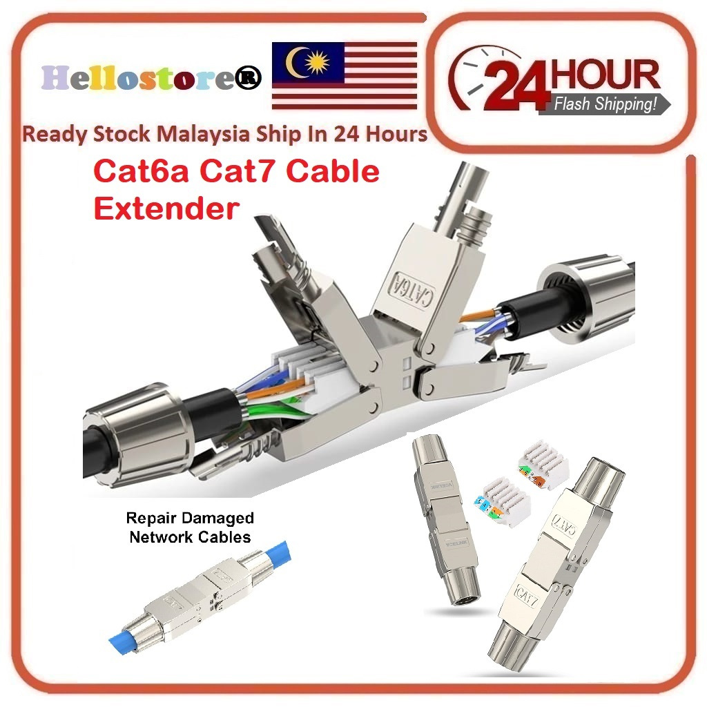 Cat6a Cat7 Cable Extender Junction Adapter Connector Box RJ45 Lan Cable