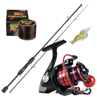 🔥Sougayilang Fishing Rod Reel Set 1.8m Portable 2 Sections Spinning Rod  with 5.2:1 Gear Ratio Fishing Reel Pancing