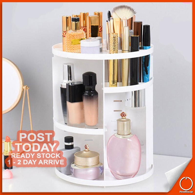 𝟑𝟔𝟎 𝐃𝐄𝐆𝐑𝐄𝐄 Rotatable Organizer Box Portable Cosmetic Storage Box Case ...