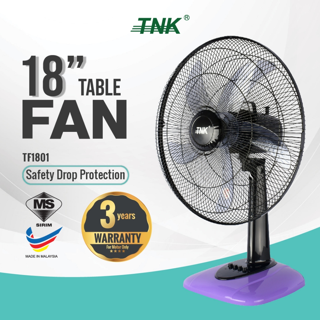 TNK TF1801 18 inch Table Fan Kipas Meja Safety Drop Switch | Shopee ...