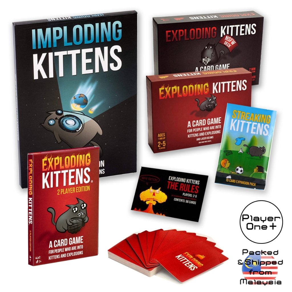 Improved Exploding Kittens Nsfw Imploding Streaking Kittens Expansion Pack Party 2 Player