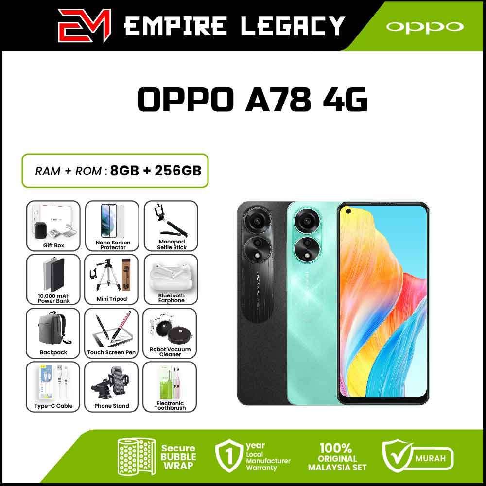 Oppo A78 4G, 8GB RAM, 128GB ROM, 5000mAh Battery, Qualcomm Snapdragon  680, 50MP Camera, 6.43 Smartphone